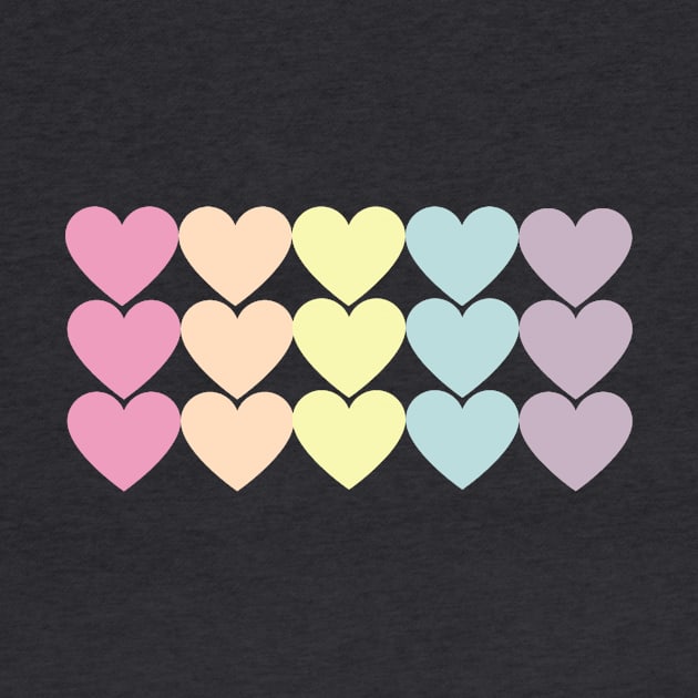 Pastel macron colourful heart pattern by LukjanovArt